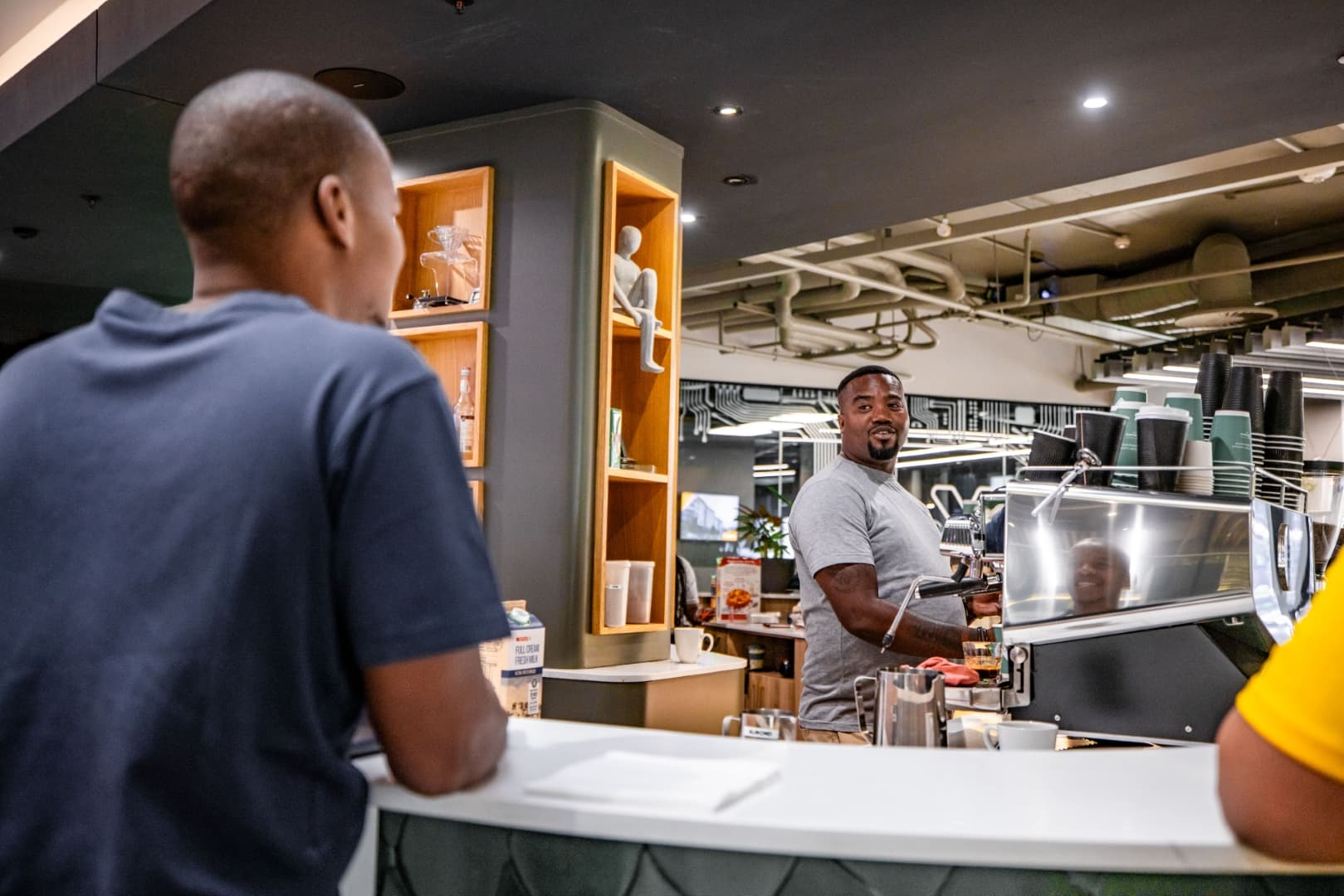 Open workspace with tables